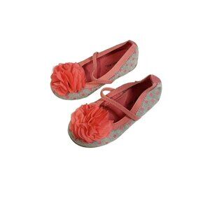 Cherokee Toddler Girls Size 9c Gray Flower with Dots Flats Spring Slip On